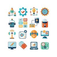 Technology Icon Set Illustration for Documents, Websites and Mobile Applications vector