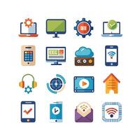 Technology Icon Set Illustration for Documents, Websites and Mobile Applications vector