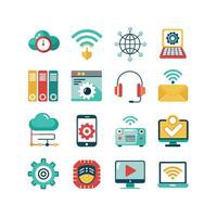 Technology Icon Set Illustration for Documents, Websites and Mobile Applications vector