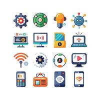 Technology Icon Set Illustration for Documents, Websites and Mobile Applications vector