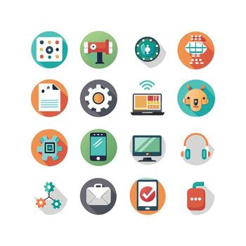 tecnología icono conjunto ilustración para documentos, sitios web y móvil aplicaciones vector