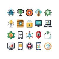 Technology Icon Set Illustration for Documents, Websites and Mobile Applications vector