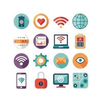 Technology Icon Set Illustration for Documents, Websites and Mobile Applications vector