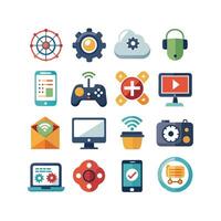 Technology Icon Set Illustration for Documents, Websites and Mobile Applications vector