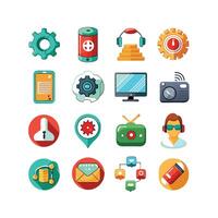 Technology Icon Set Illustration for Documents, Websites and Mobile Applications vector
