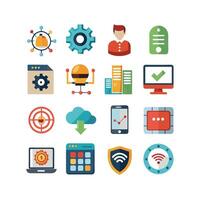 Technology Icon Set Illustration for Documents, Websites and Mobile Applications vector