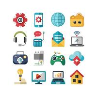 Technology Icon Set Illustration for Documents, Websites and Mobile Applications vector