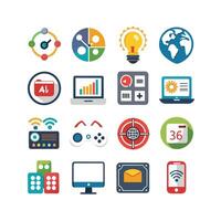 Technology Icon Set Illustration for Documents, Websites and Mobile Applications vector