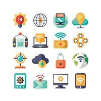Technology Icon Set Illustration for Documents, Websites and Mobile Applications vector