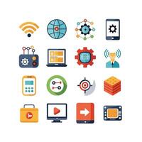 Technology Icon Set Illustration for Documents, Websites and Mobile Applications vector