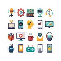Technology Icon Set Illustration for Documents, Websites and Mobile Applications vector