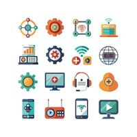 Technology Icon Set Illustration for Documents, Websites and Mobile Applications vector
