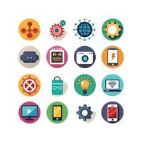 Technology Icon Set Illustration for Documents, Websites and Mobile Applications vector