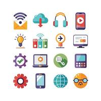 Technology Icon Set Illustration for Documents, Websites and Mobile Applications vector