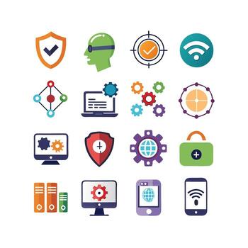 Technology Icon Set Illustration for Documents, Websites and Mobile Applications vector