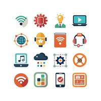Technology Icon Set Illustration for Documents, Websites and Mobile Applications vector