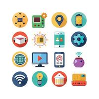 Technology Icon Set Illustration for Documents, Websites and Mobile Applications vector