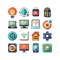 Technology Icon Set Illustration for Documents, Websites and Mobile Applications vector