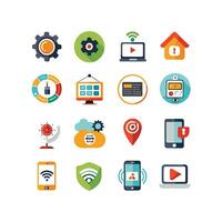 Technology Icon Set Illustration for Documents, Websites and Mobile Applications vector
