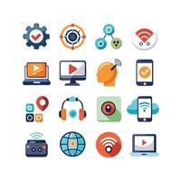 Technology Icon Set Illustration for Documents, Websites and Mobile Applications vector