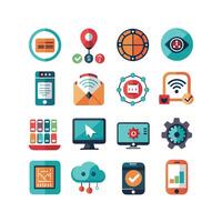 Technology Icon Set Illustration for Documents, Websites and Mobile Applications vector