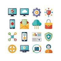 Technology Icon Set Illustration for Documents, Websites and Mobile Applications vector