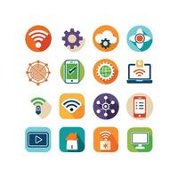 Technology Icon Set Illustration for Documents, Websites and Mobile Applications vector