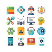 Technology Icon Set Illustration for Documents, Websites and Mobile Applications vector