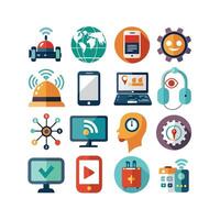 Technology Icon Set Illustration for Documents, Websites and Mobile Applications vector