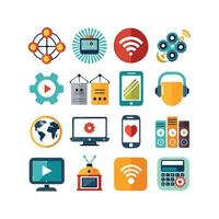 Technology Icon Set Illustration for Documents, Websites and Mobile Applications vector