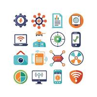 Technology Icon Set Illustration for Documents, Websites and Mobile Applications vector