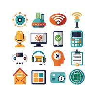 Technology Icon Set Illustration for Documents, Websites and Mobile Applications vector