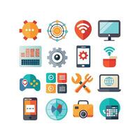 Technology Icon Set Illustration for Documents, Websites and Mobile Applications vector