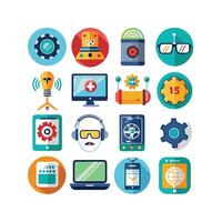 Technology Icon Set Illustration for Documents, Websites and Mobile Applications vector