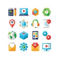 Technology Icon Set Illustration for Documents, Websites and Mobile Applications vector