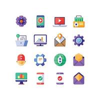 Technology Icon Set Illustration for Documents, Websites and Mobile Applications vector