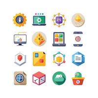 Technology Icon Set Illustration for Documents, Websites and Mobile Applications vector