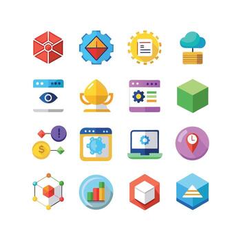 Technology Icon Set Illustration for Documents, Websites and Mobile Applications vector