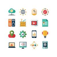 Technology Icon Set Illustration for Documents, Websites and Mobile Applications vector