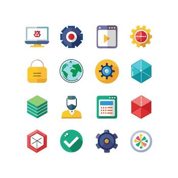 Technology Icon Set Illustration for Documents, Websites and Mobile Applications vector