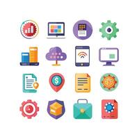 Technology Icon Set Illustration for Documents, Websites and Mobile Applications vector