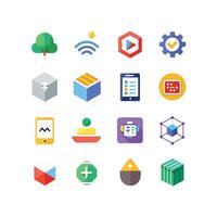 Technology Icon Set Illustration for Documents, Websites and Mobile Applications vector
