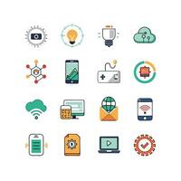 Technology Icon Set Illustration for Documents, Websites and Mobile Applications vector