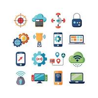 Technology Icon Set Illustration for Documents, Websites and Mobile Applications vector