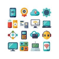 Technology Icon Set Illustration for Documents, Websites and Mobile Applications vector