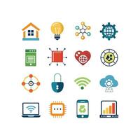 Technology Icon Set Illustration for Documents, Websites and Mobile Applications vector