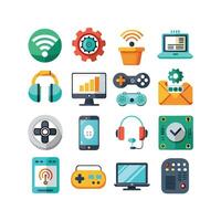 Technology Icon Set Illustration for Documents, Websites and Mobile Applications vector
