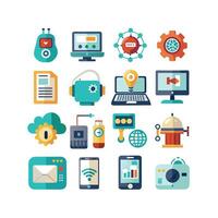 Technology Icon Set Illustration for Documents, Websites and Mobile Applications vector