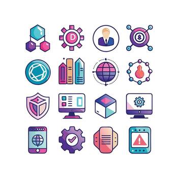 tecnología icono conjunto ilustración para documentos, sitios web y móvil aplicaciones vector