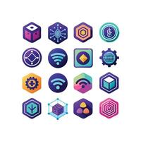Technology Icon Set Illustration for Documents, Websites and Mobile Applications vector